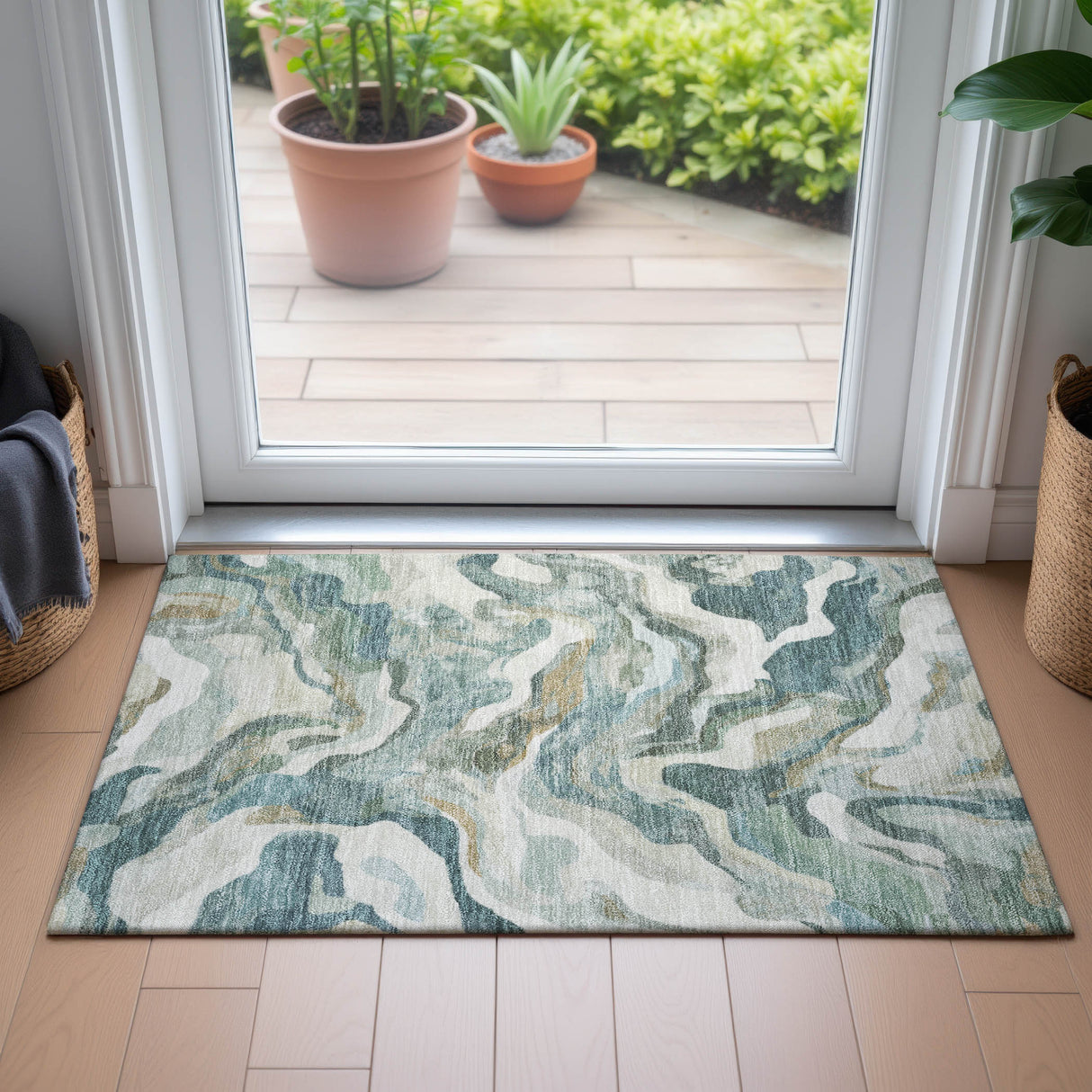 Addison Chantille ACN2162 Modern Machine Made Transitional Teal Rug