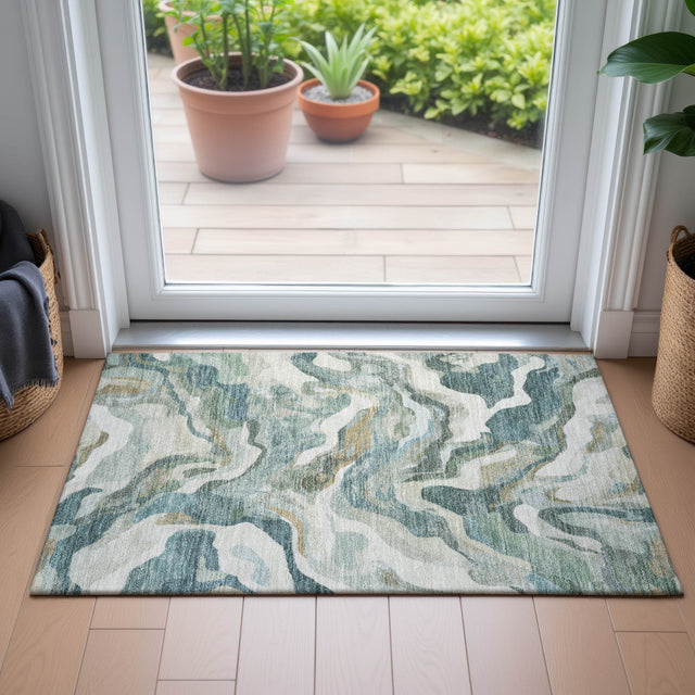 Addison Chantille ACN2162 Modern Machine Made Transitional Teal Rug