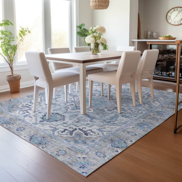 Addison Chantille ACN2163 Global Machine Made Traditional Blue Rug