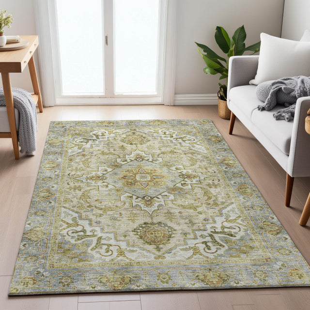 Addison Chantille ACN2163 Global Machine Made Traditional Khaki Rug