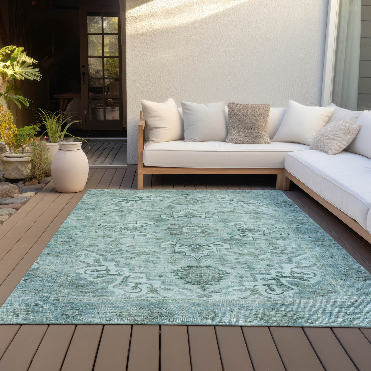 Addison Chantille ACN2164 Global Machine Made Traditional Teal Rug
