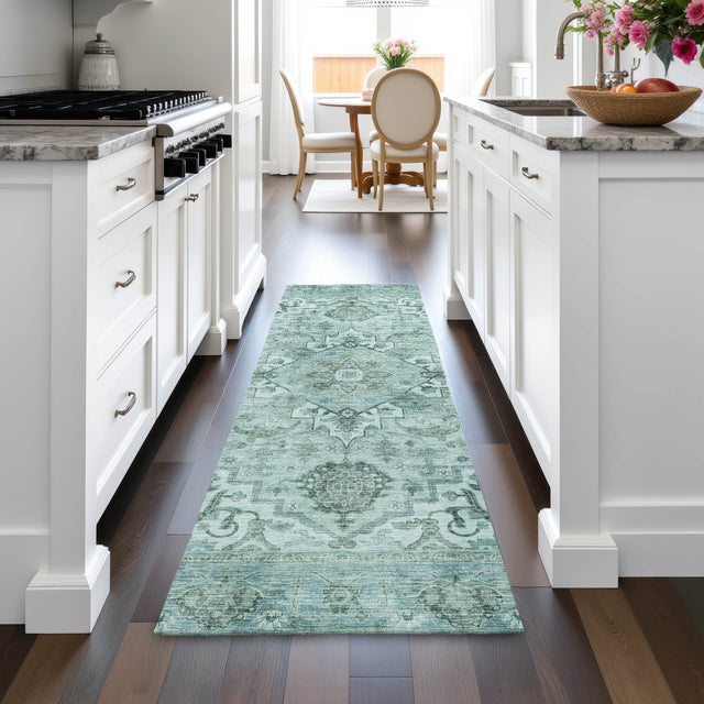 Addison Chantille ACN2164 Global Machine Made Traditional Teal Rug