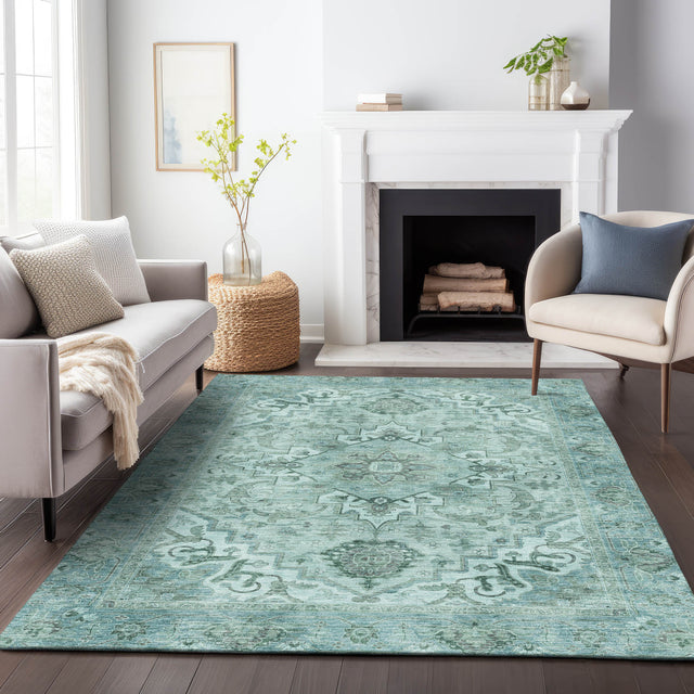 Addison Chantille ACN2164 Global Machine Made Traditional Teal Rug