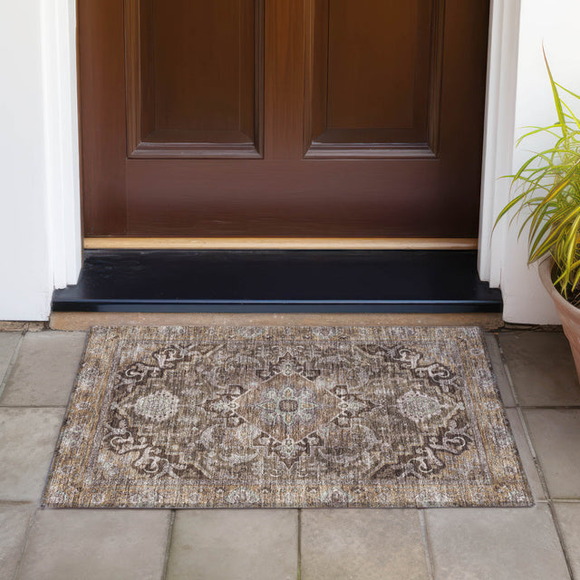 Addison Chantille ACN2165 Global Machine Made Traditional Brown Rug