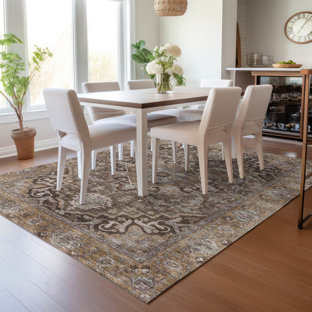 Addison Chantille ACN2165 Global Machine Made Traditional Brown Rug