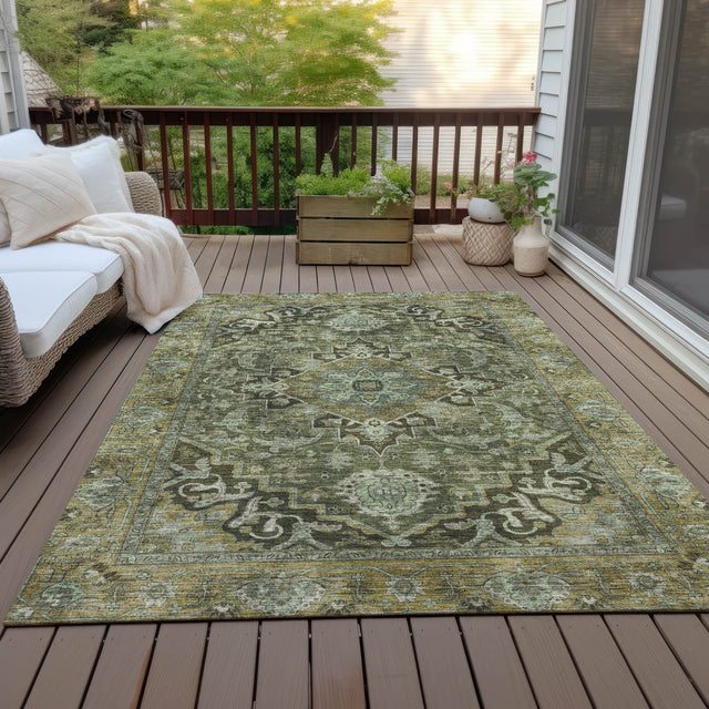 Addison Chantille ACN2165 Global Machine Made Traditional Olive Rug