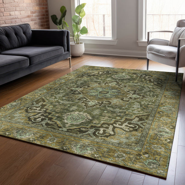 Addison Chantille ACN2165 Global Machine Made Traditional Olive Rug