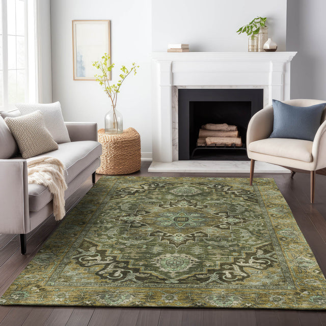 Addison Chantille ACN2165 Global Machine Made Traditional Olive Rug