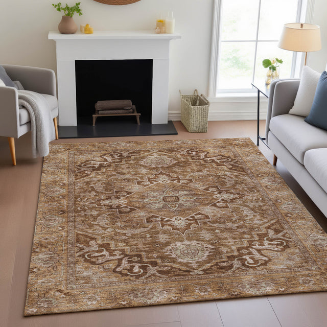 Addison Chantille ACN2165 Global Machine Made Traditional Terracotta Rug