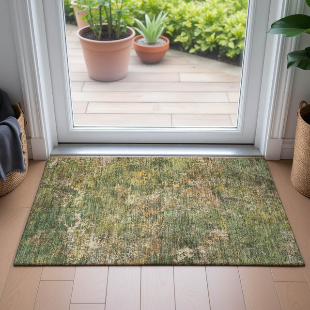 Addison Chantille ACN2166 Abstract Machine Made Transitional Aloe Rug