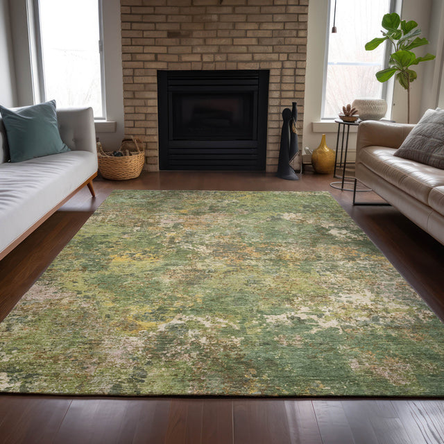 Addison Chantille ACN2166 Abstract Machine Made Transitional Aloe Rug