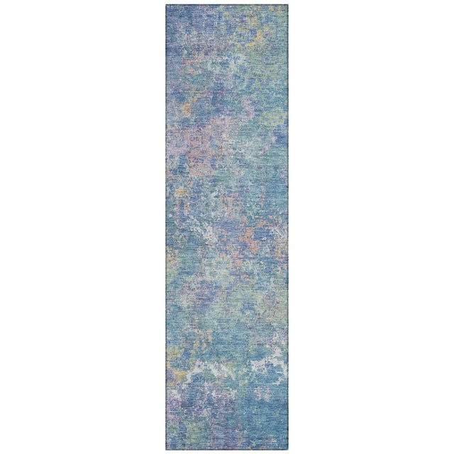 Addison Chantille ACN2166 Abstract Machine Made Transitional Aqua Rug