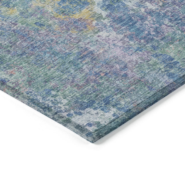 Addison Chantille ACN2166 Abstract Machine Made Transitional Aqua Rug