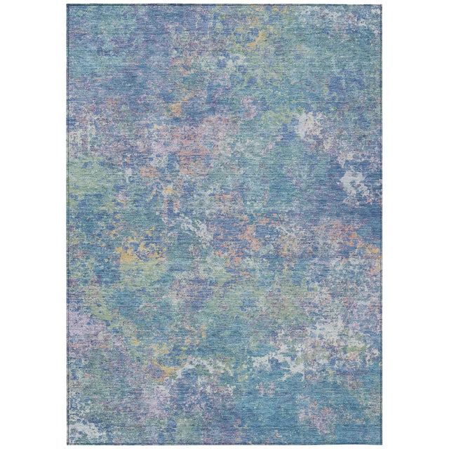 Addison Chantille ACN2166 Abstract Machine Made Transitional Aqua Rug