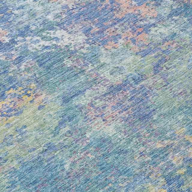 Addison Chantille ACN2166 Abstract Machine Made Transitional Aqua Rug