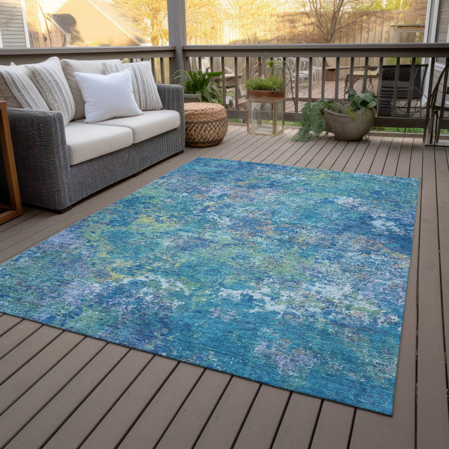 Addison Chantille ACN2166 Abstract Machine Made Transitional Blue Rug
