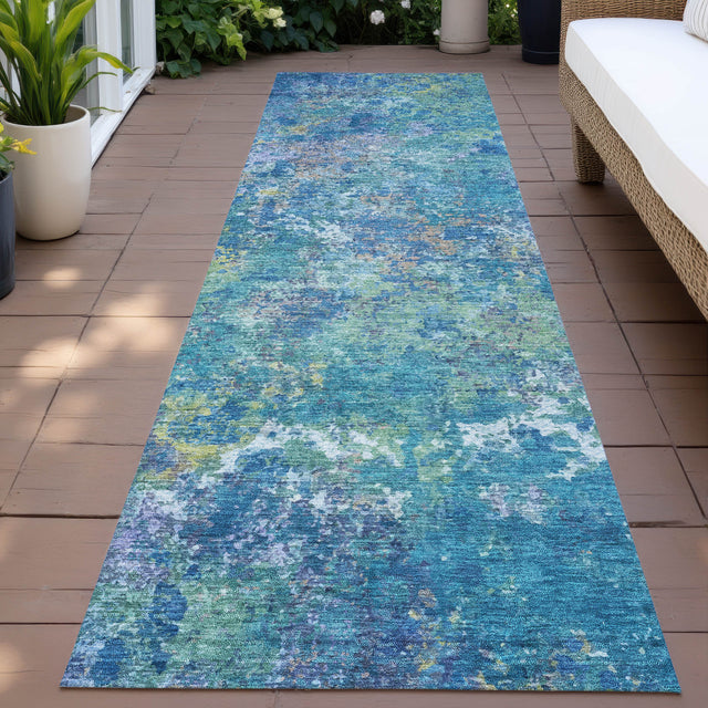 Addison Chantille ACN2166 Abstract Machine Made Transitional Blue Rug