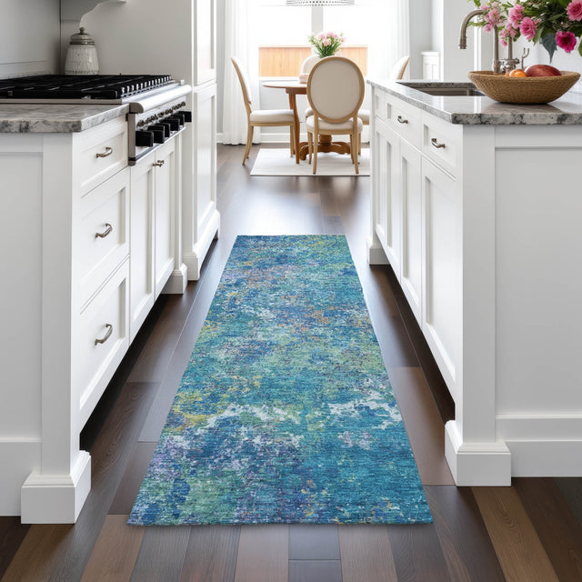 Addison Chantille ACN2166 Abstract Machine Made Transitional Blue Rug