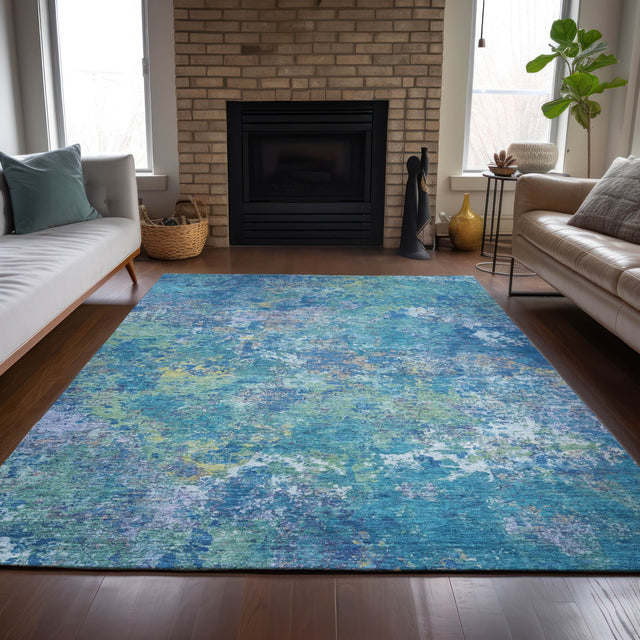 Addison Chantille ACN2166 Abstract Machine Made Transitional Blue Rug