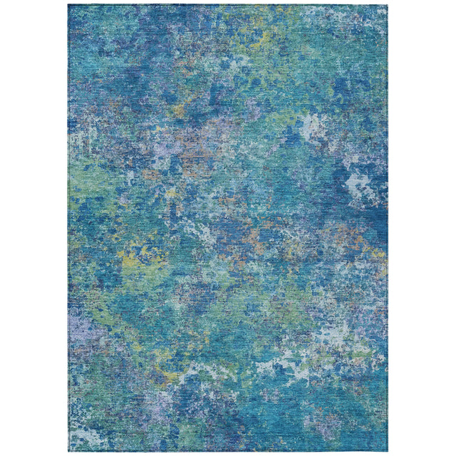 Addison Chantille ACN2166 Abstract Machine Made Transitional Blue Rug