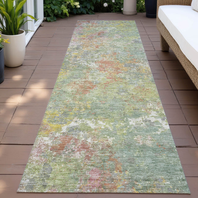 Addison Chantille ACN2166 Abstract Machine Made Transitional Green Rug