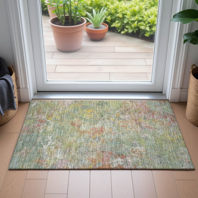Addison Chantille ACN2166 Abstract Machine Made Transitional Green Rug