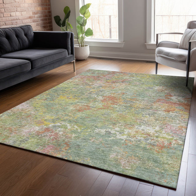 Addison Chantille ACN2166 Abstract Machine Made Transitional Green Rug