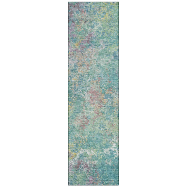 Addison Chantille ACN2166 Abstract Machine Made Transitional Teal Rug