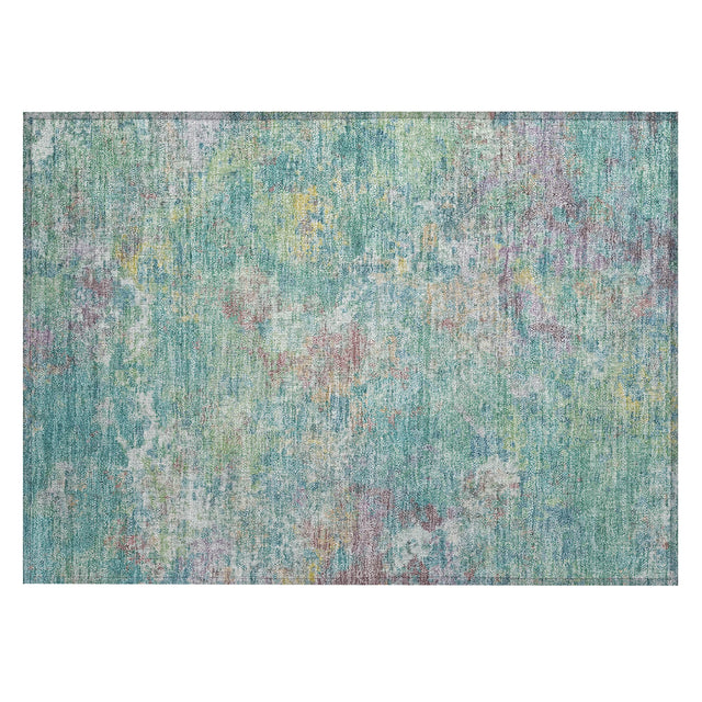 Addison Chantille ACN2166 Abstract Machine Made Transitional Teal Rug