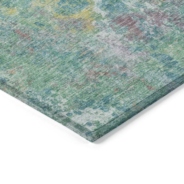 Addison Chantille ACN2166 Abstract Machine Made Transitional Teal Rug