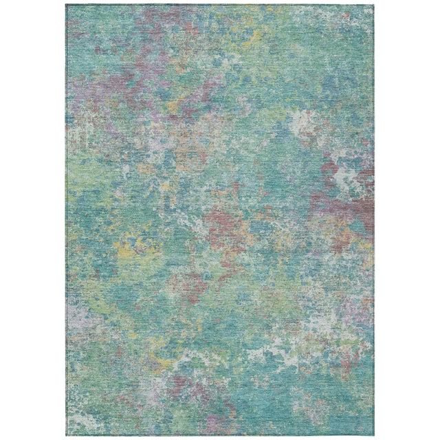 Addison Chantille ACN2166 Abstract Machine Made Transitional Teal Rug
