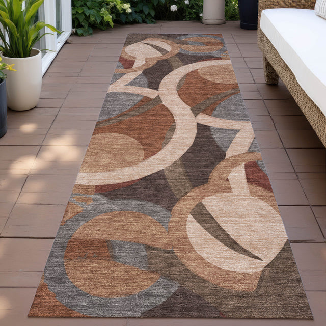 Addison Chantille ACN2167 Geometric Machine Made Transitional Burgundy Rug