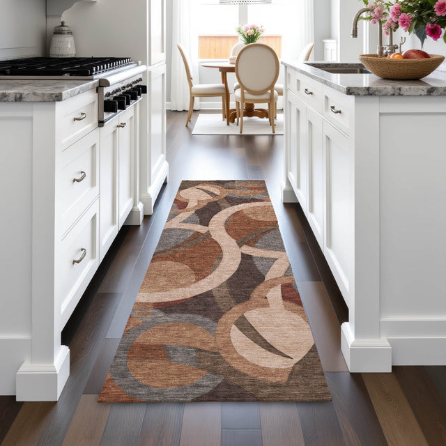 Addison Chantille ACN2167 Geometric Machine Made Transitional Burgundy Rug