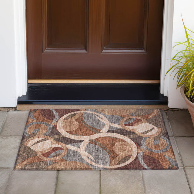 Addison Chantille ACN2167 Geometric Machine Made Transitional Burgundy Rug