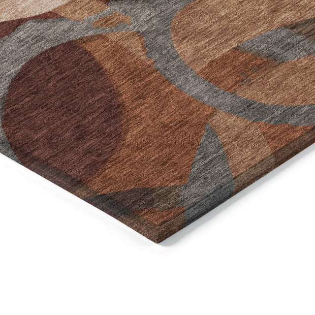 Addison Chantille ACN2167 Geometric Machine Made Transitional Burgundy Rug