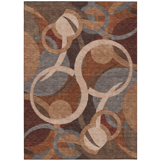 Addison Chantille ACN2167 Geometric Machine Made Transitional Burgundy Rug
