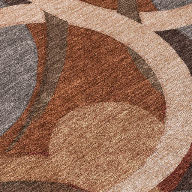 Addison Chantille ACN2167 Geometric Machine Made Transitional Burgundy Rug