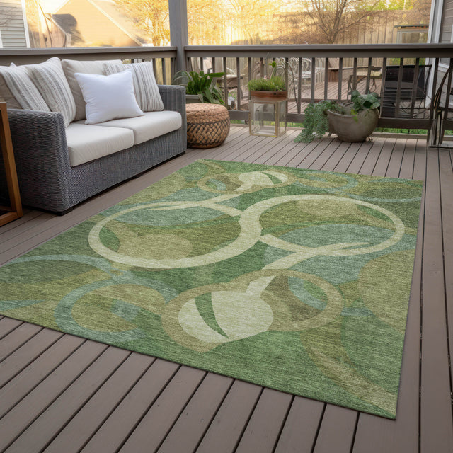 Addison Chantille ACN2167 Geometric Machine Made Transitional Green Rug