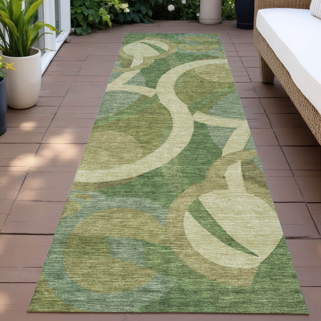 Addison Chantille ACN2167 Geometric Machine Made Transitional Green Rug