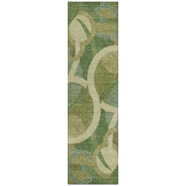 Addison Chantille ACN2167 Geometric Machine Made Transitional Green Rug