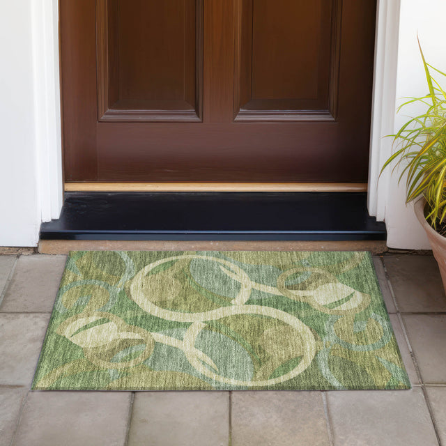 Addison Chantille ACN2167 Geometric Machine Made Transitional Green Rug