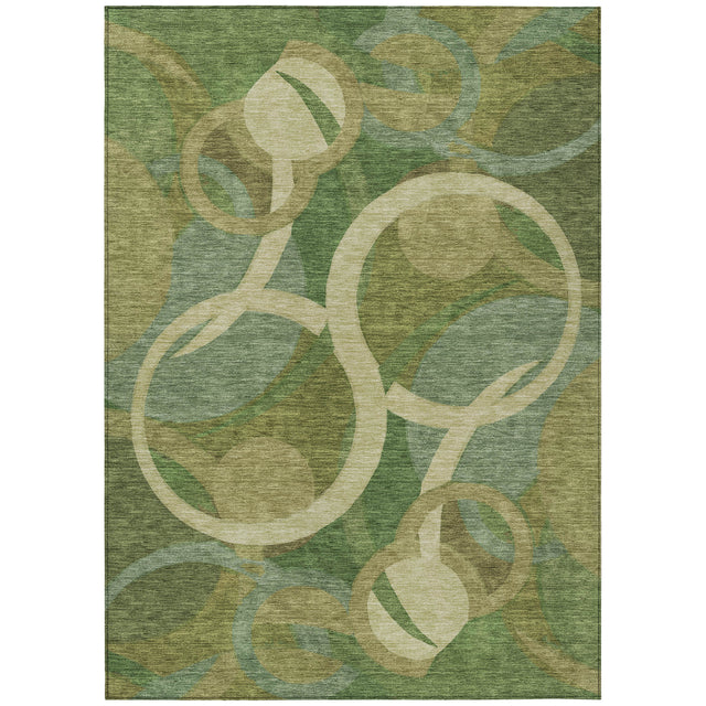 Addison Chantille ACN2167 Geometric Machine Made Transitional Green Rug