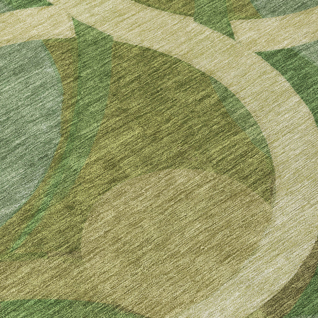 Addison Chantille ACN2167 Geometric Machine Made Transitional Green Rug