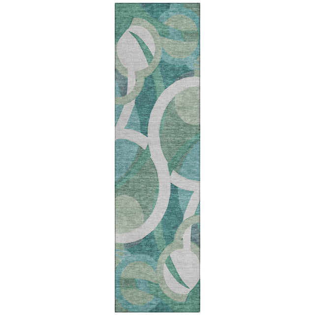 Addison Chantille ACN2167 Geometric Machine Made Transitional Teal Rug