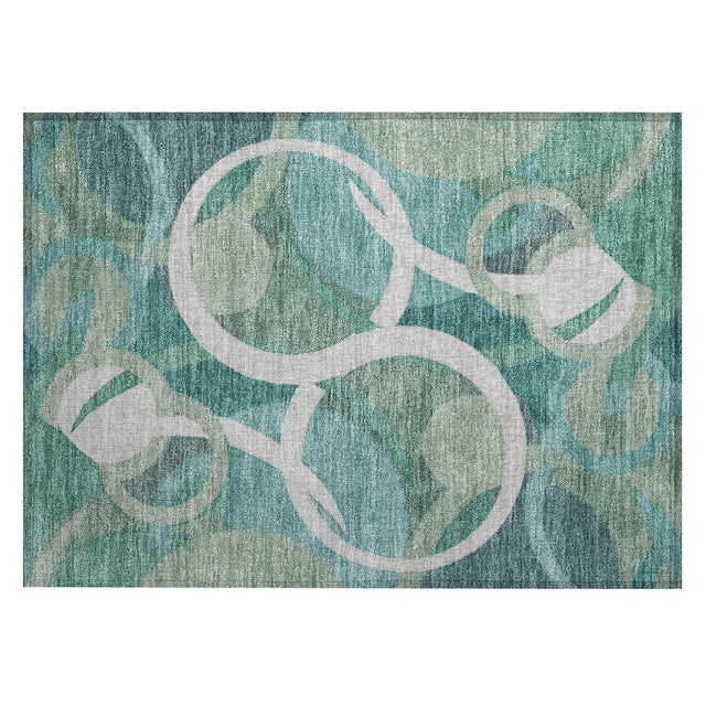 Addison Chantille ACN2167 Geometric Machine Made Transitional Teal Rug