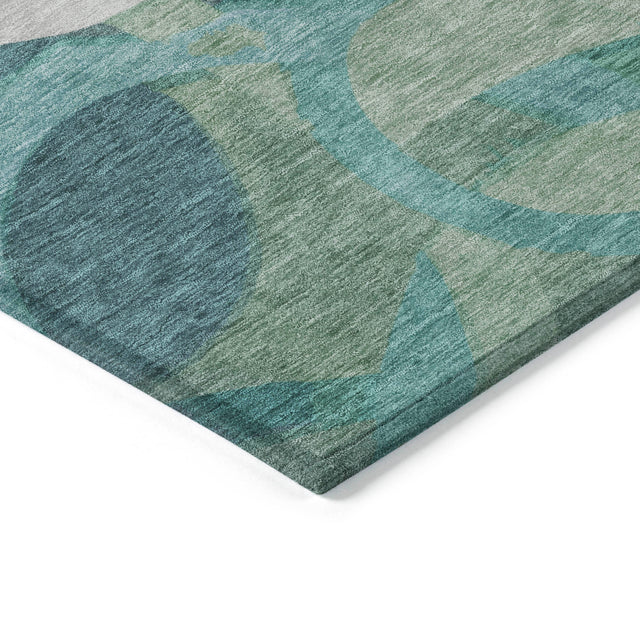 Addison Chantille ACN2167 Geometric Machine Made Transitional Teal Rug