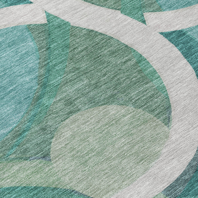 Addison Chantille ACN2167 Geometric Machine Made Transitional Teal Rug