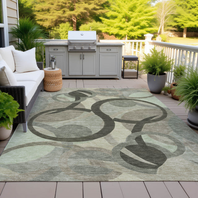 Addison Chantille ACN2168 Geometric Machine Made Transitional Brown Rug