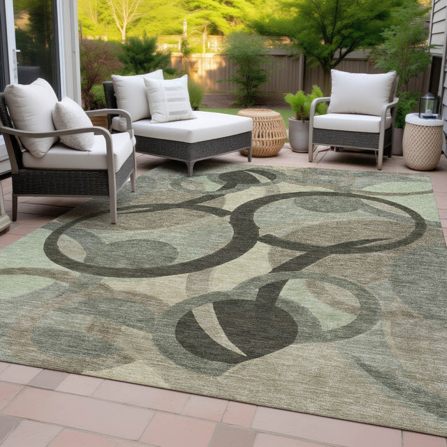 Addison Chantille ACN2168 Geometric Machine Made Transitional Brown Rug