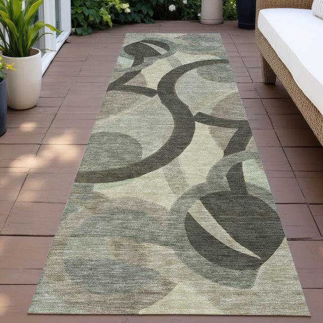 Addison Chantille ACN2168 Geometric Machine Made Transitional Brown Rug